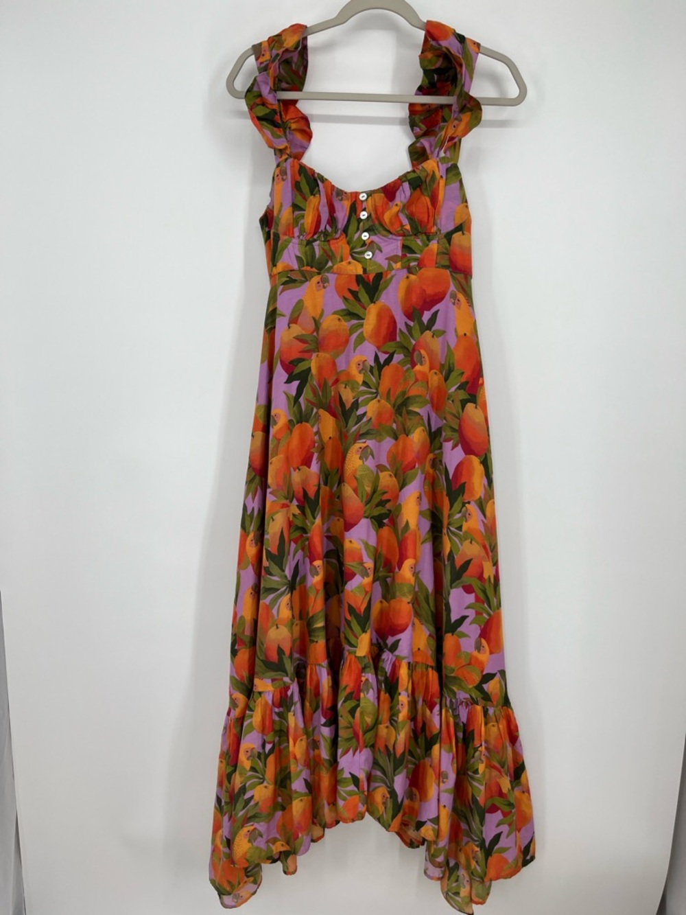Farm Rio Mango Macaws Maxi Dress Medium - Picture 2 of 15